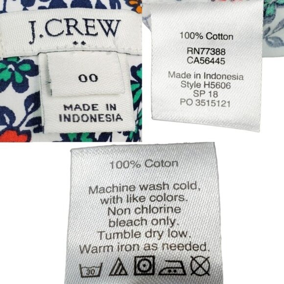 J.Crew Factory Womens White Multicolor Floral Print Tie Waist Shorts Size 00 - Picture 4 of 4